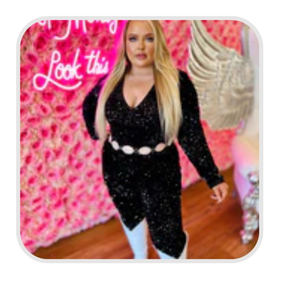 Nashville nights black sequin velour jumpsuit